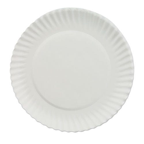 Image of AJM Packaging Corporation White Paper Plates, 6" Dia, 100/pack, 10 Packs/carton