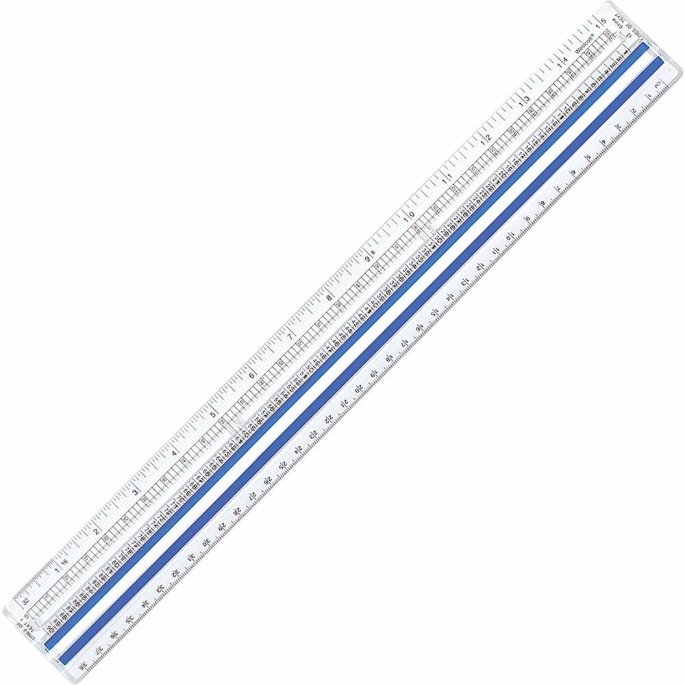 Image of Acme United Corporation Magnifying Ruler, Metric, 15" Long, Acrylic, Clear
