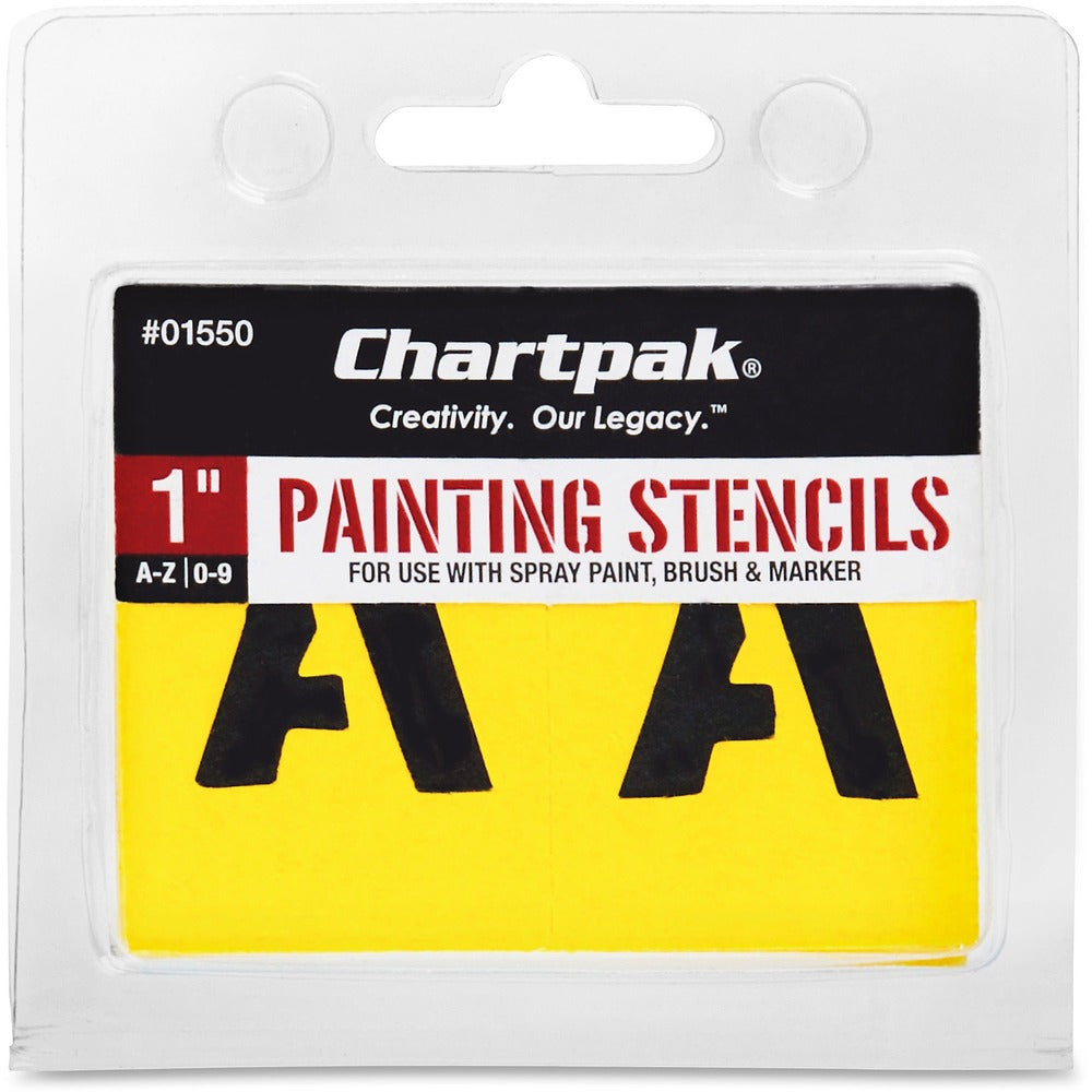 Image of Chartpak Stencil Numbers/Letters, f/Painting, 1", 36/ST, Yellow