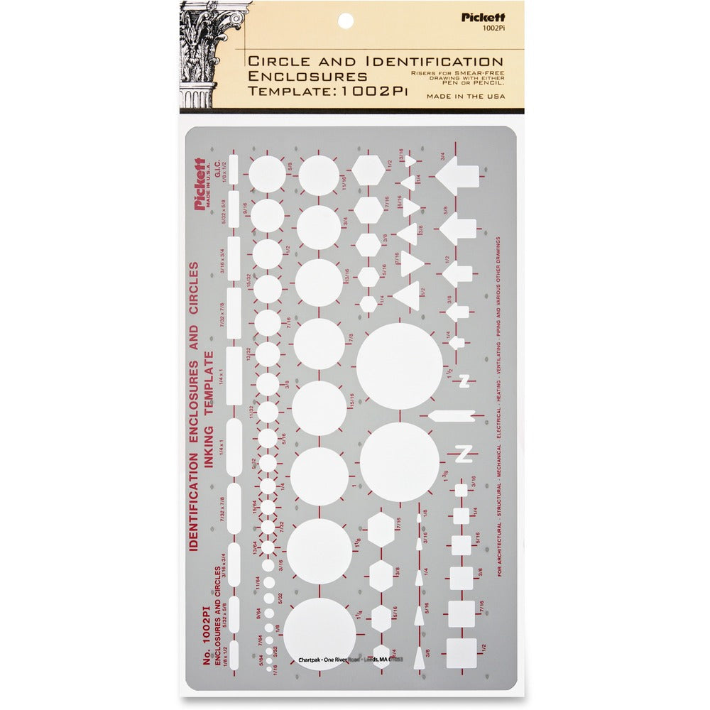 Image of Chartpak General Purpose Template, Enclosures, 10"x5-7/8", Soft Gray