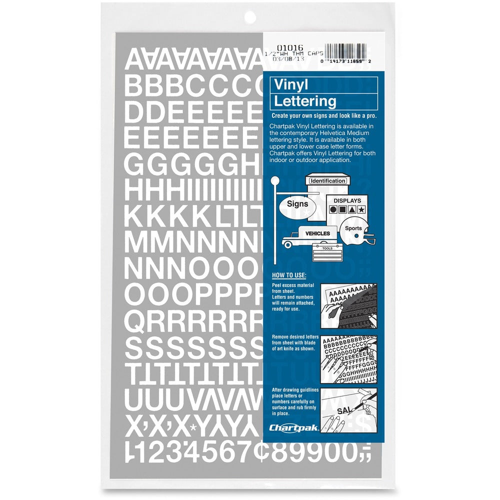 Image of Chartpak Letters/Numbers, Vinyl, 1/2", WD