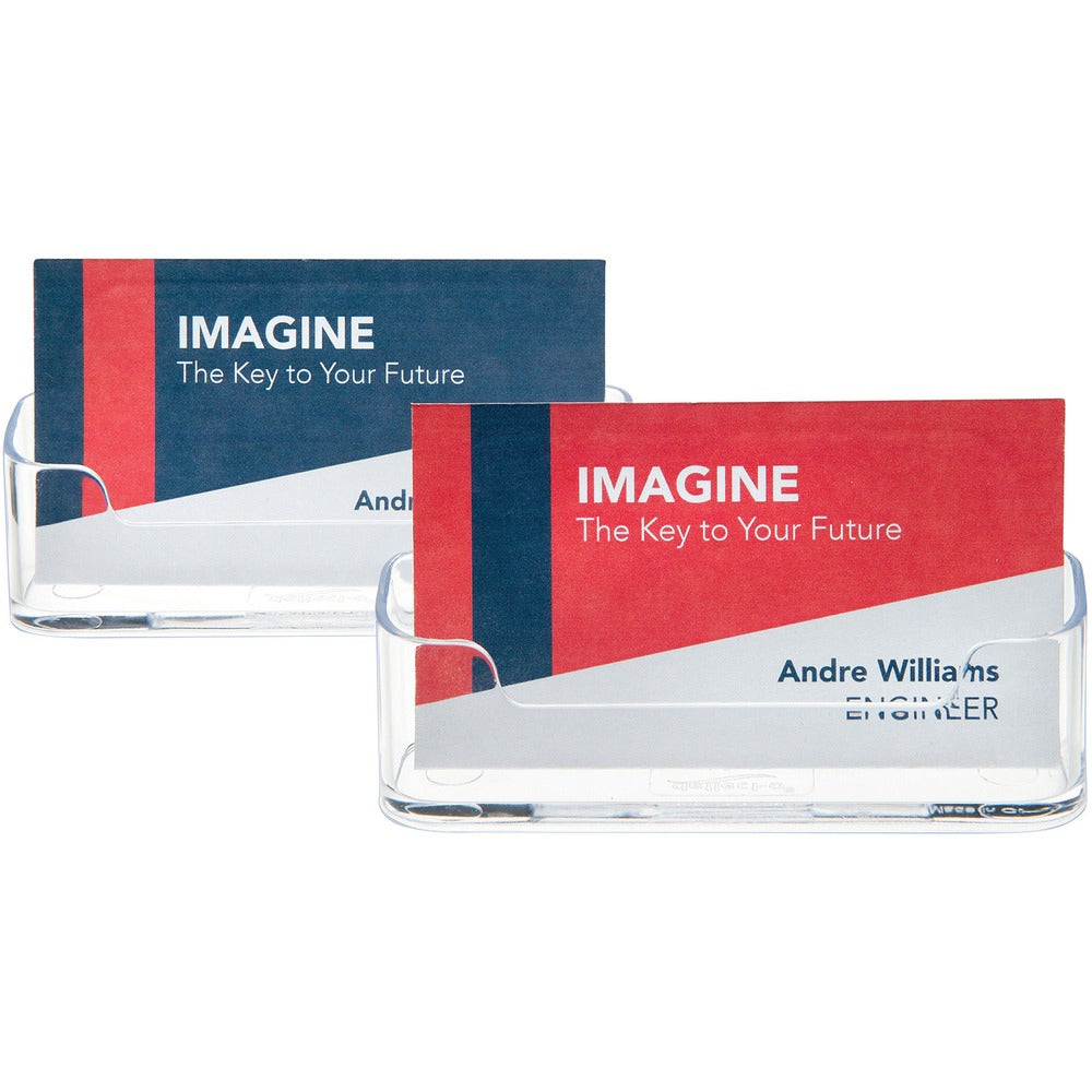 Image of Deflecto Desktop Business Card Holder,3-3/4"x1-7/8"x1-1/2",2/PK,CL