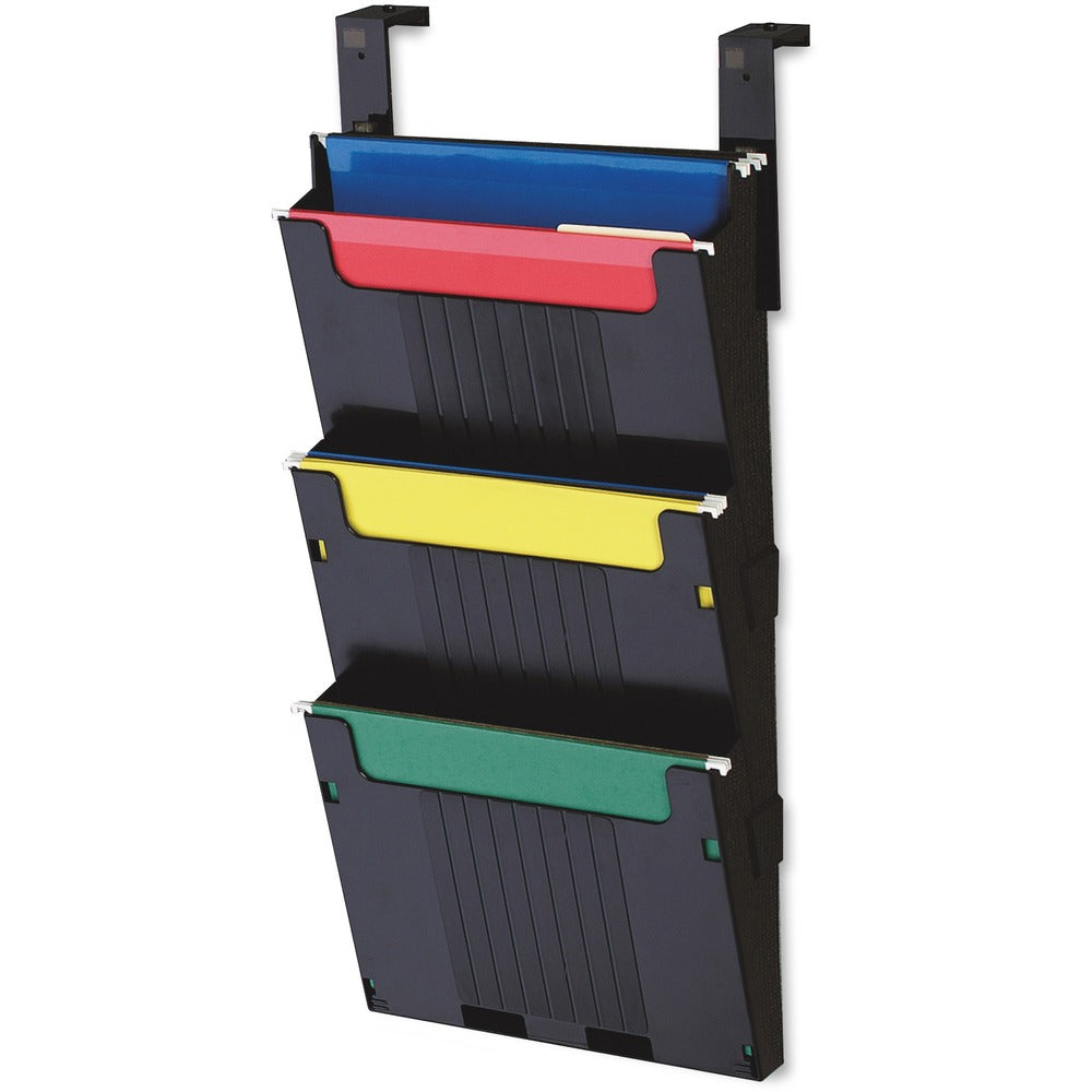 Image of Deflecto Hanging File System, 3 Slots, 12-5/8"x3-7/8"x25", 3/ST, BK