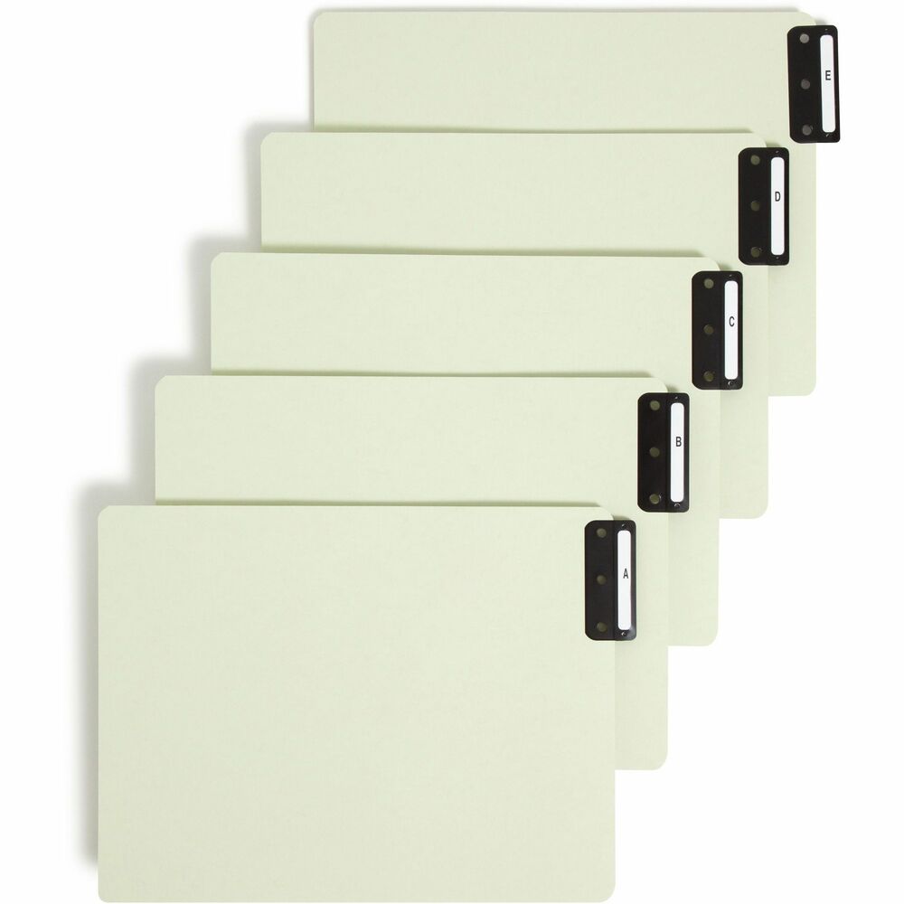 Image of Smead End Tab Guide,Vertical A-Z/ST, Letter,Gray/Green