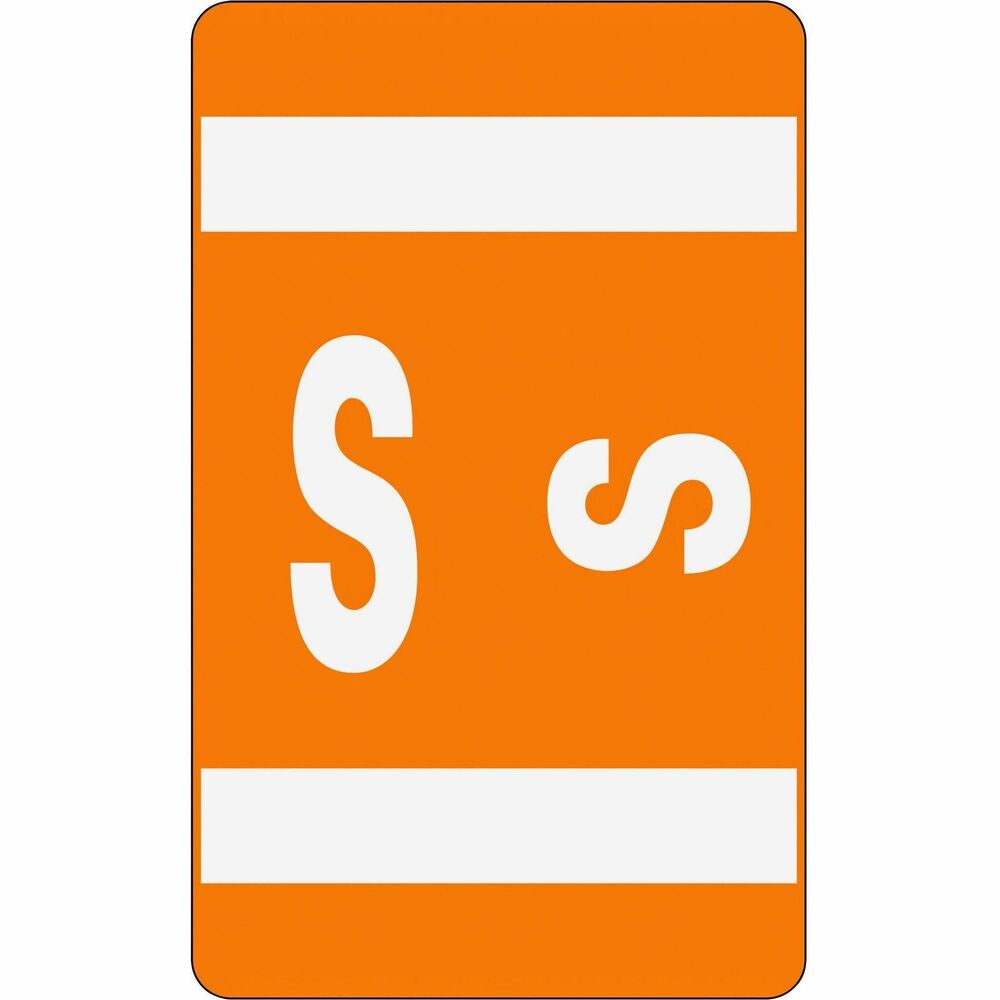 Image of Smead Color Coded Label, "S", 100/PK, Orange