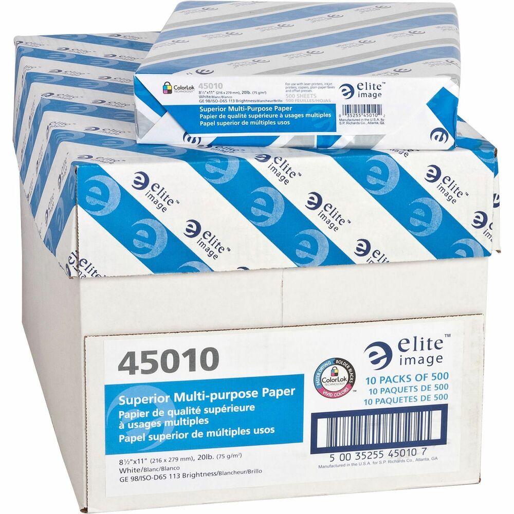 Image of Elite Image Multipurpose Paper,98 GE,20Ib.,8-1/2"x11",500/PK,10/CT,WE