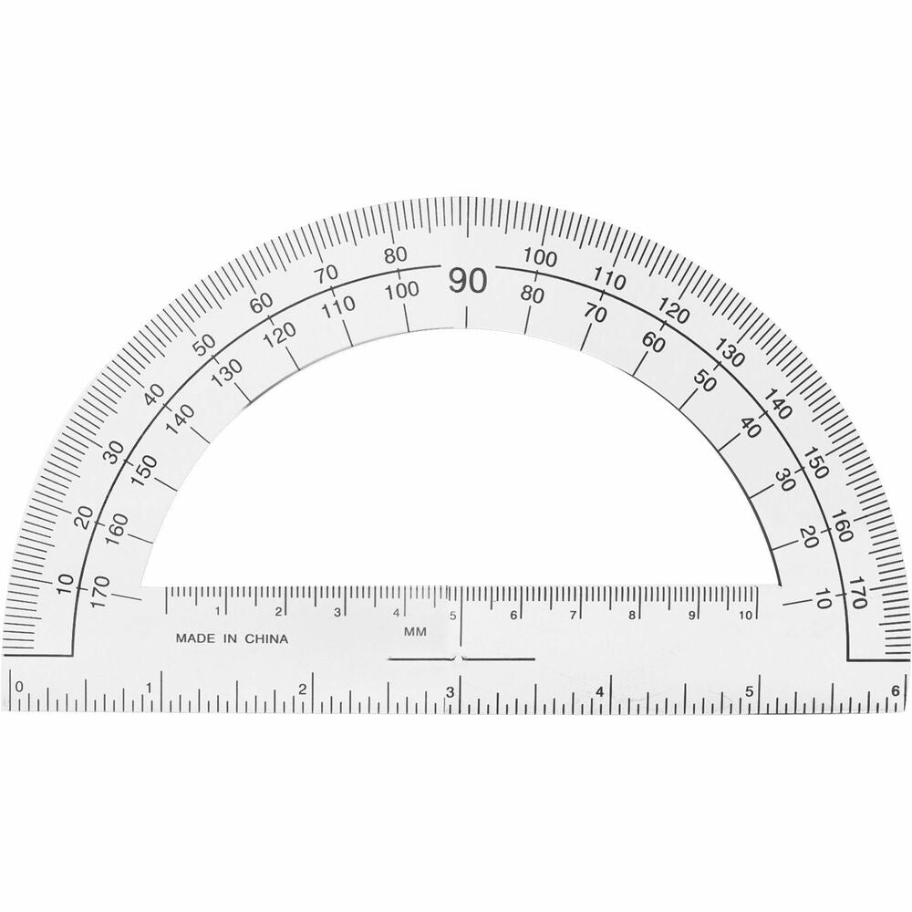Image of Sparco Plastic Protractor, 6" Ruler Base, Clear