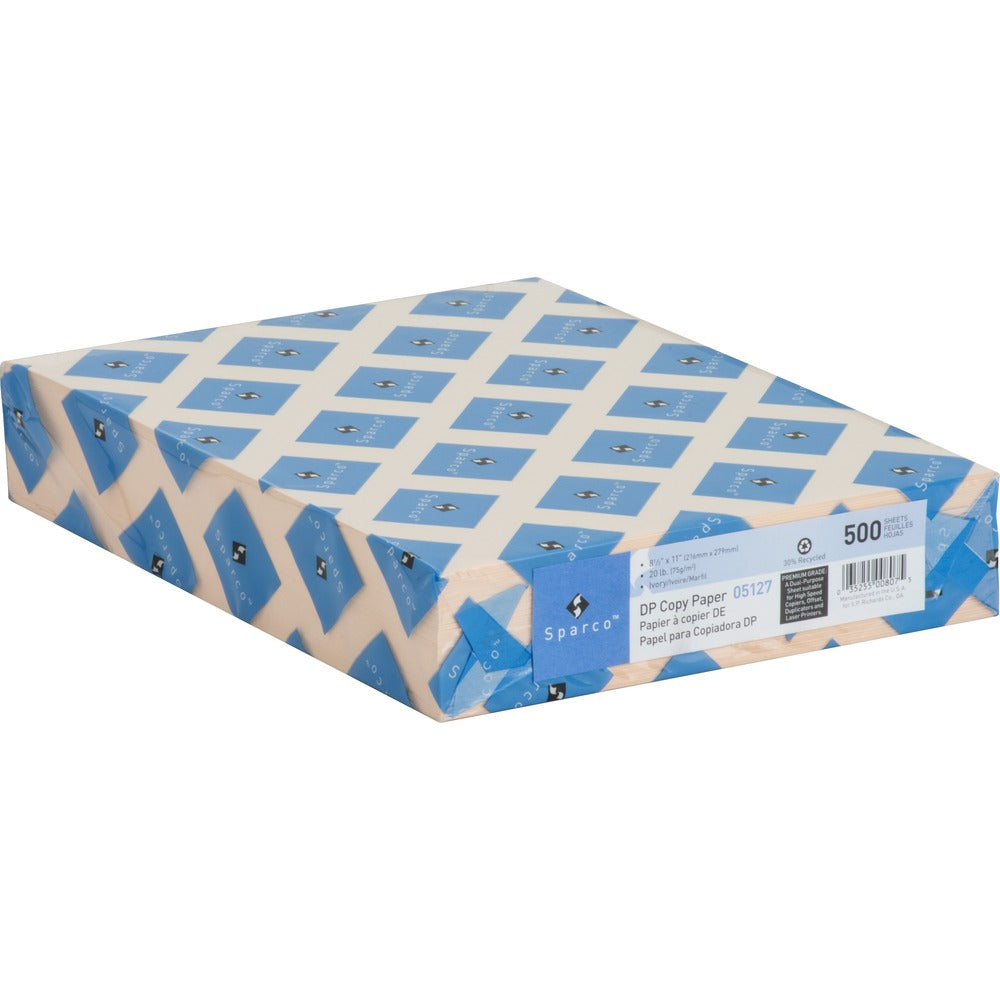 Image of Sparco Premium Copy Paper, 20Lb, 8-1/2"x11", 500/RM, Ivory