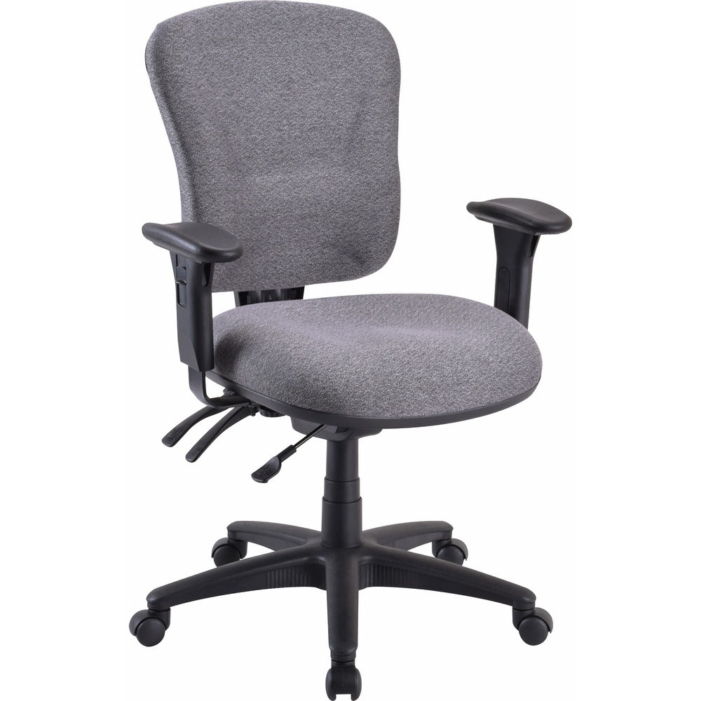 Image of Lorell Mid-back Task Chair, 26-3/4"x26"x39-1/4-42", Gray