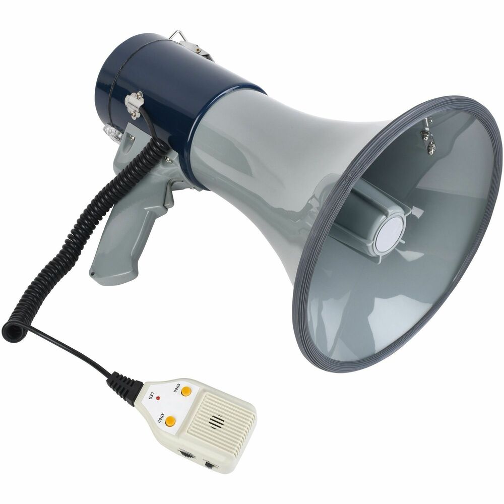 Image of Tatco Megaphone, 800-Yard Range, Adjustable Volume, Gray/Blue
