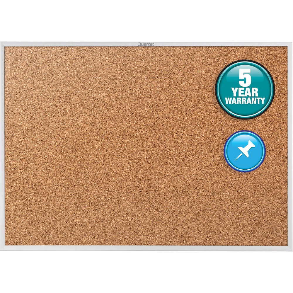 Image of Quartet Cork Board, 1-1/8" Frame, 6'x4', Aluminum Frame