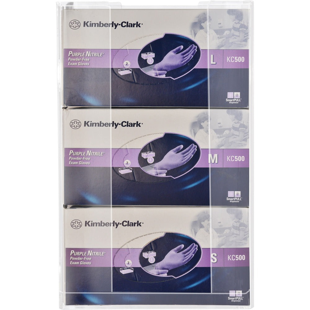 Image of Kantek Glove Box Holder, Triple, 11"x3-1/2"x14-1/2", Clear