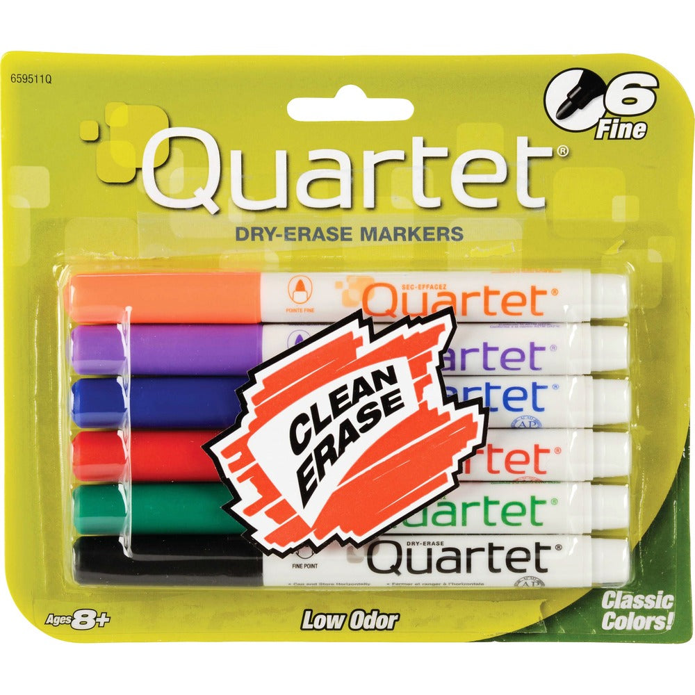 Image of Quartet Dry-Erase Markers, Low Odor, Fine Point, 6/ST, Assorted