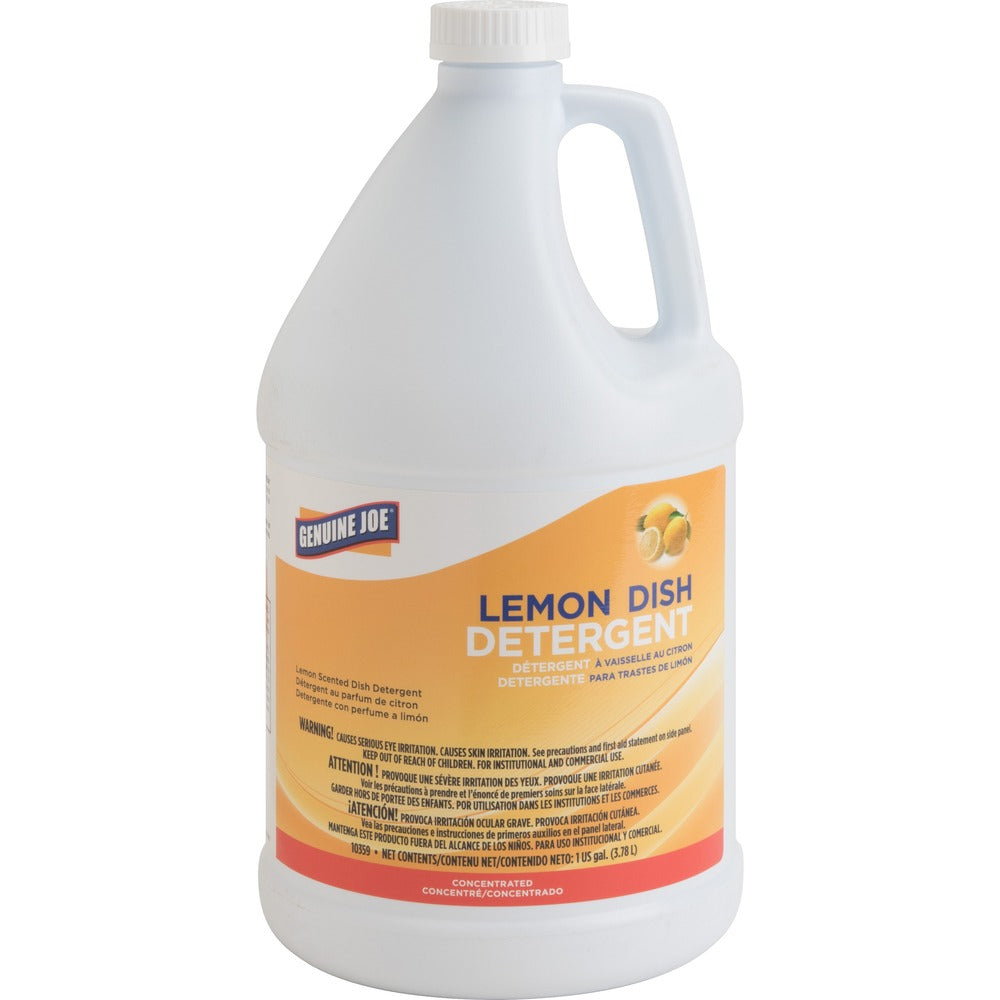 Image of Genuine Joe Dishwashing Liquid, 1 Gallon, Lemon Scent