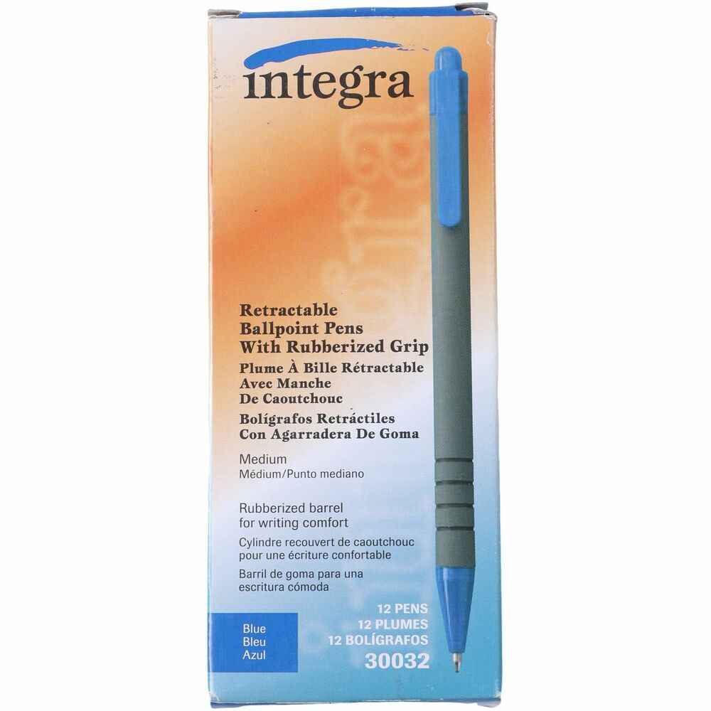 Image of Integra Retractable Ballpoint Pen, Rubberized Barrel, Medium Pt, BE