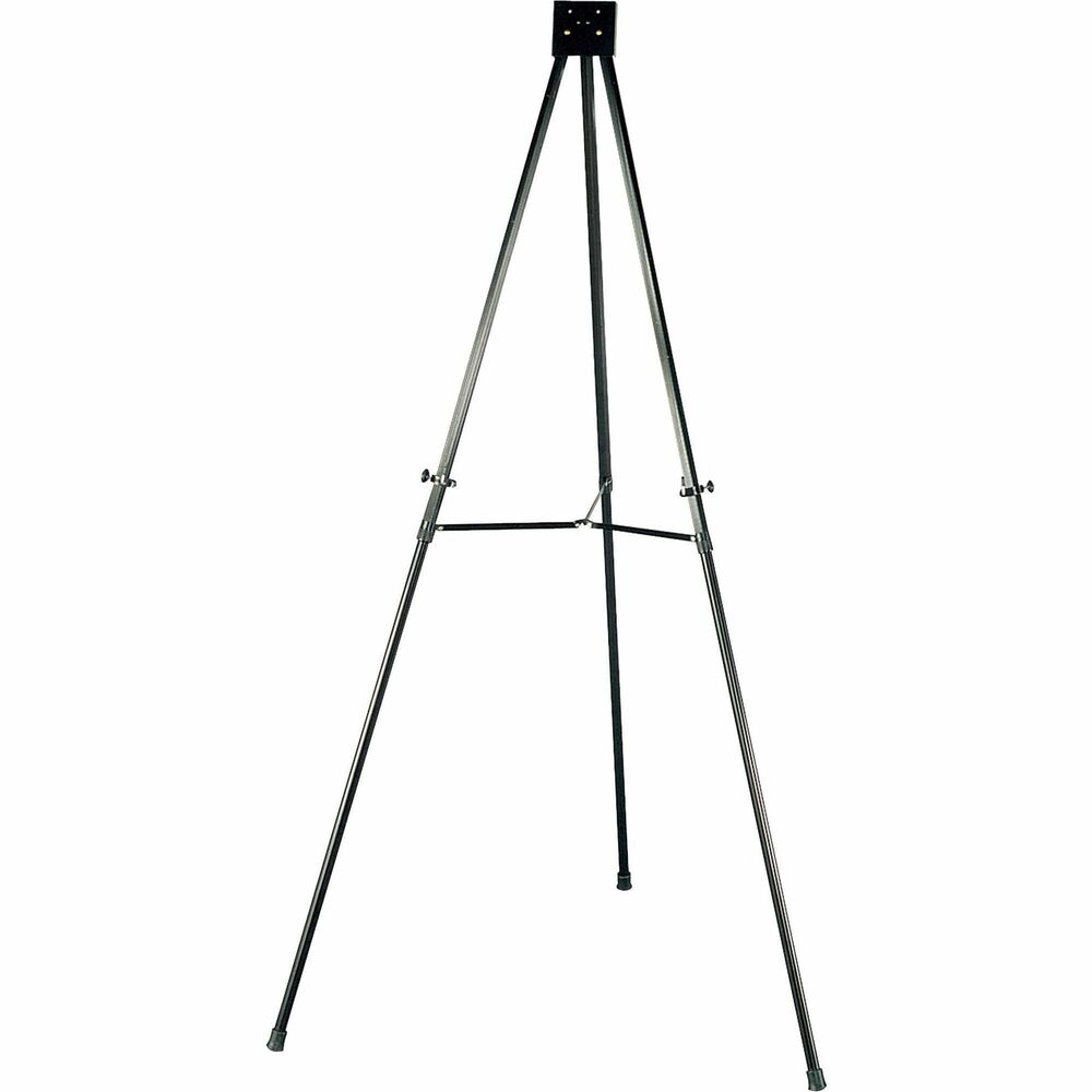 Image of Lorell Telescoping Aluminum Easel, Adjust Legs, 66", Black