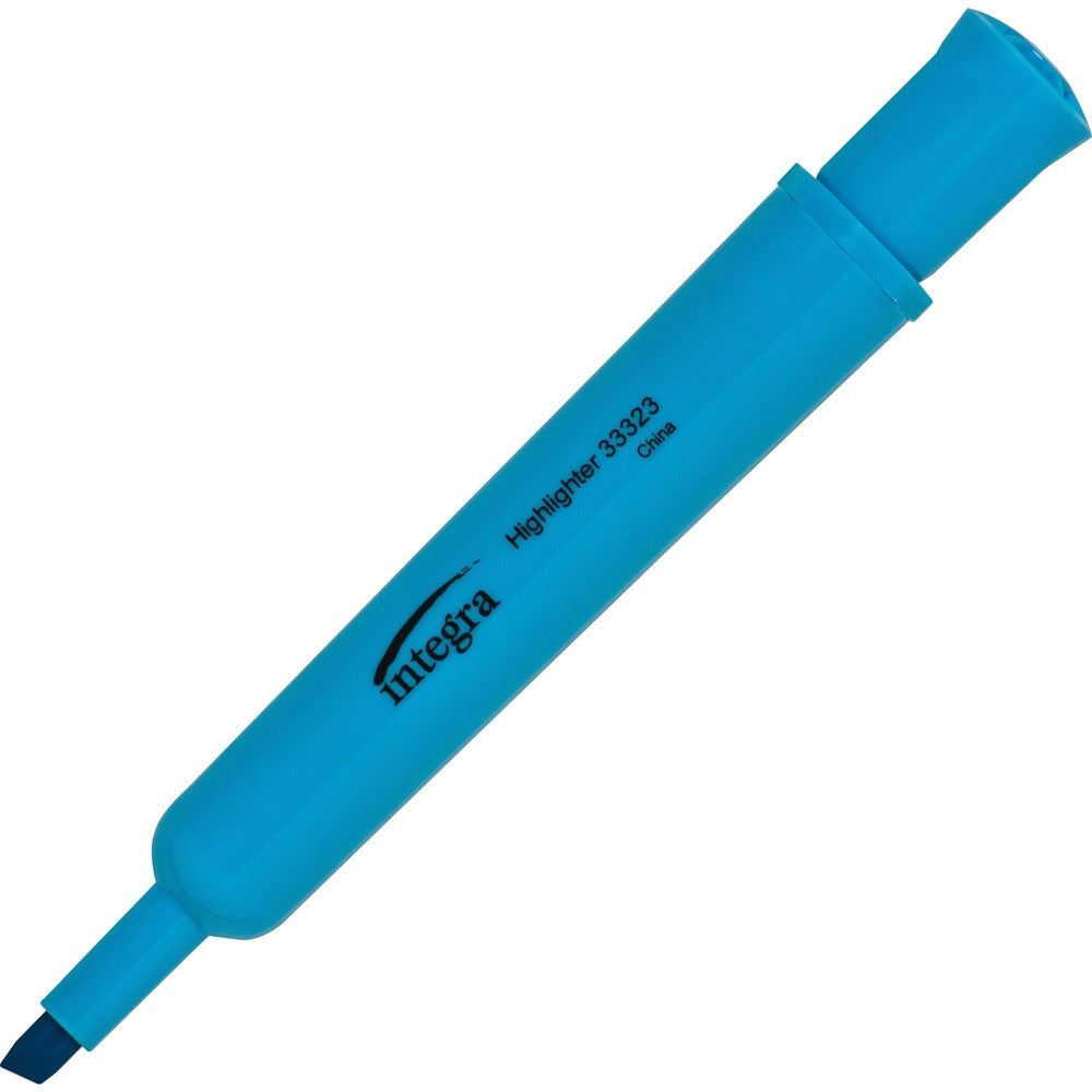 Image of Integra Desk Highlighter, Chisel Tip, 1 DZ, Fluorescent Blue