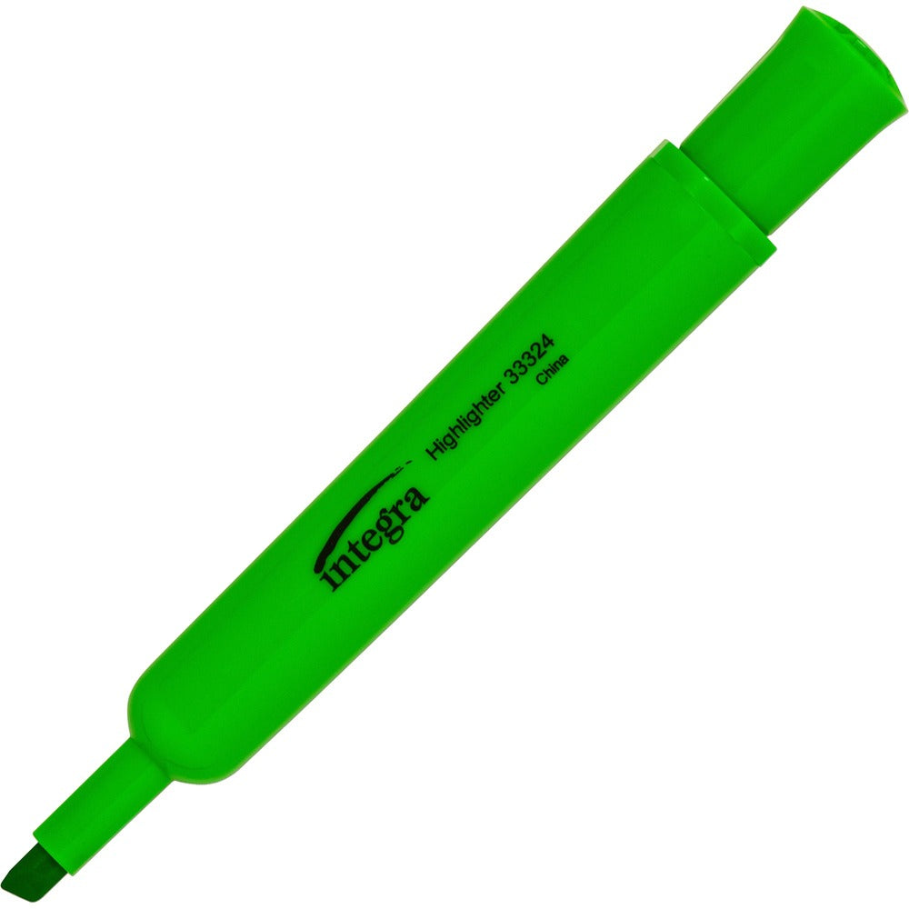 Image of Integra Desk Highlighter, Chisel Tip, 1 DZ, Fluorescent Green