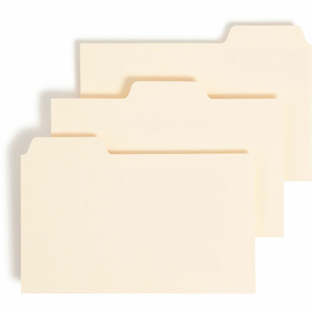Image of Smead Card Guides, Blank, 1/3 Cut, 18 Point, 5"x3", 100/BX, Manila