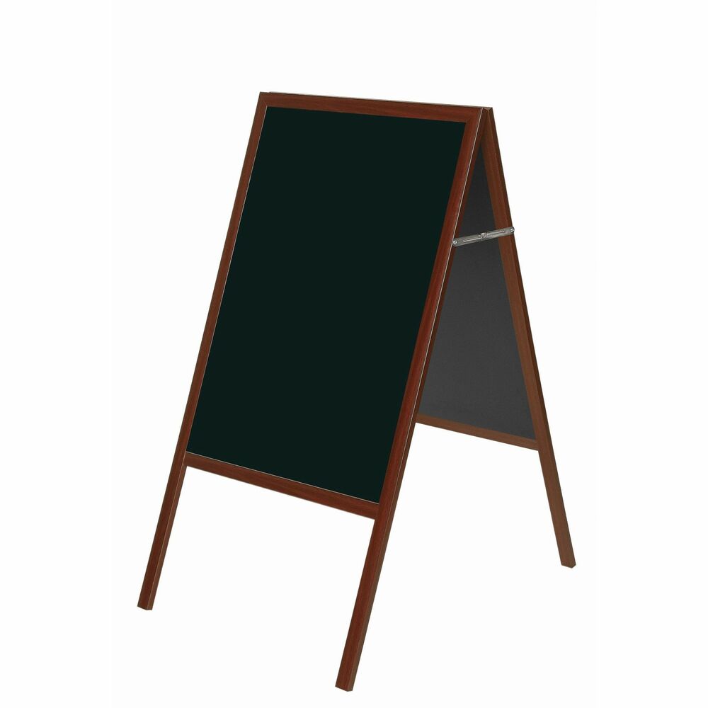 Image of Bi-silque Wet-Erase Sign Board,2-sided,23-3/4"x30"x45-1/2",BLK/Cherry