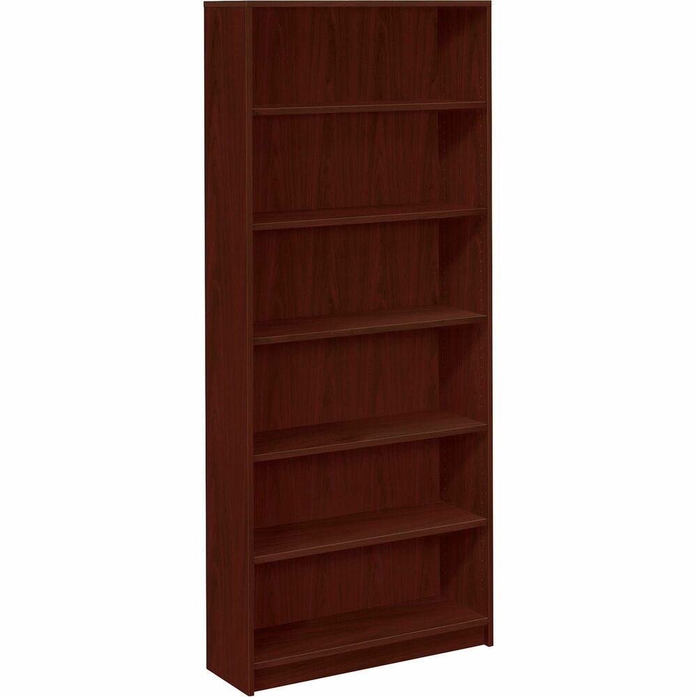 Image of The HON Company 6 Shelf Bookcase, 4 Adj., 36"Wx11-1/2"Dx84"H, Mahogany