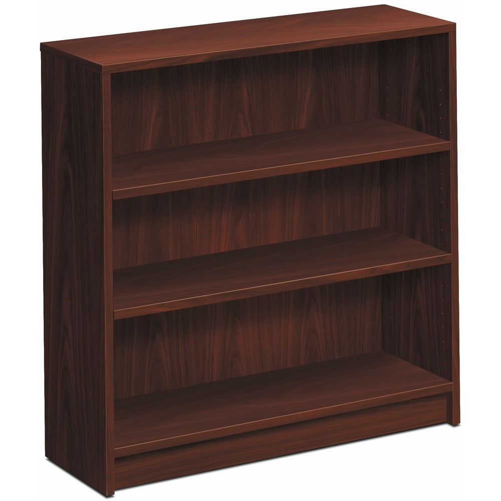 Image of The HON Company 3 Shelf Bookcase, 2 Adj., 36"Wx11-1/2"Dx36-1/8"H, Mahogany