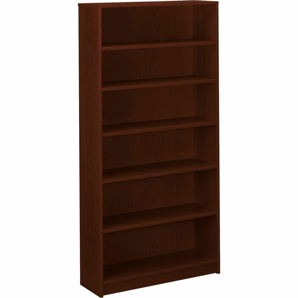 Image of The HON Company 6 Shelf Bookcase, 4 Adj., 36"Wx11-1/2"Dx72-5/8"H, Mahogany