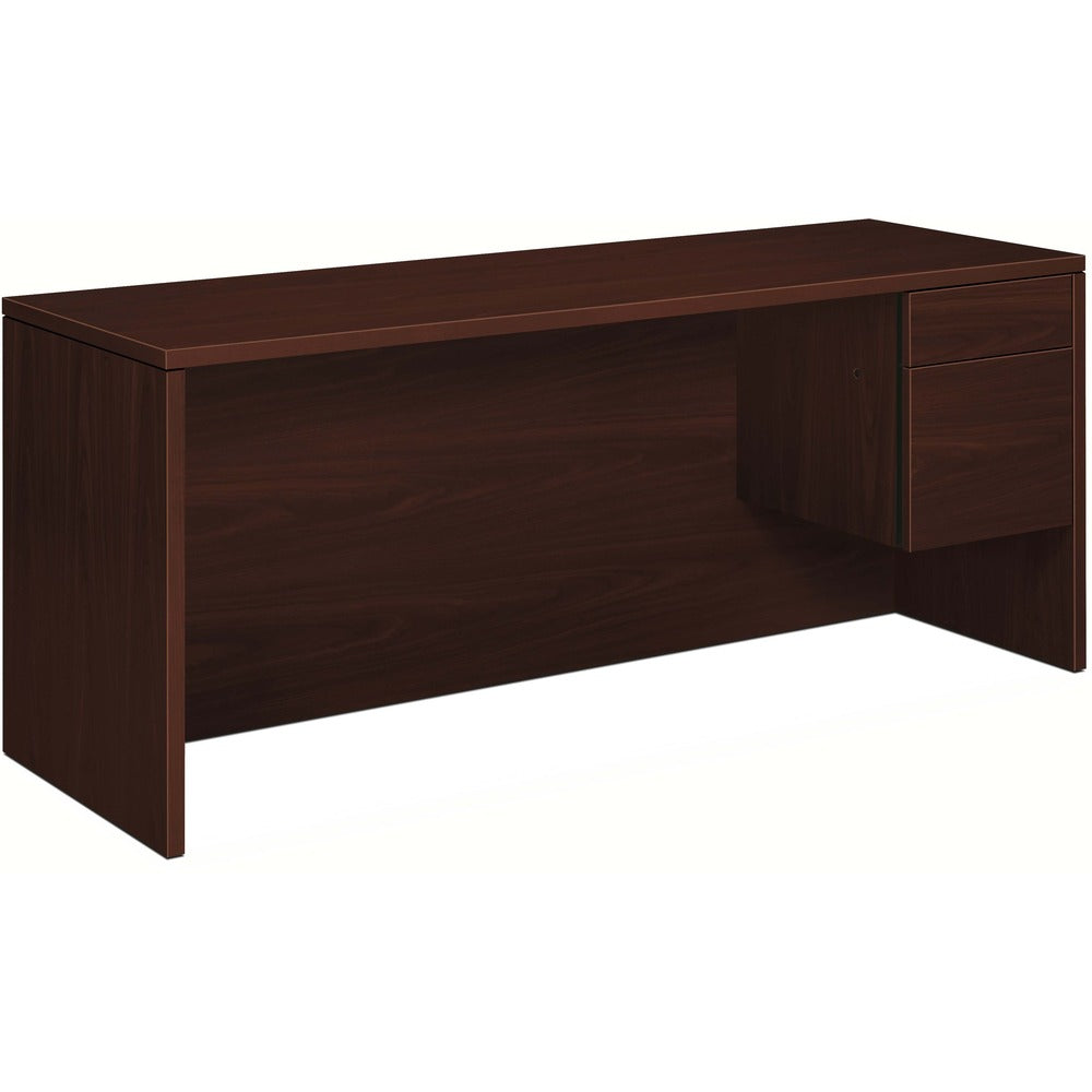 Image of The HON Company Right Pedestal Credenza, 72"x24"x29-1/2", Mahogany