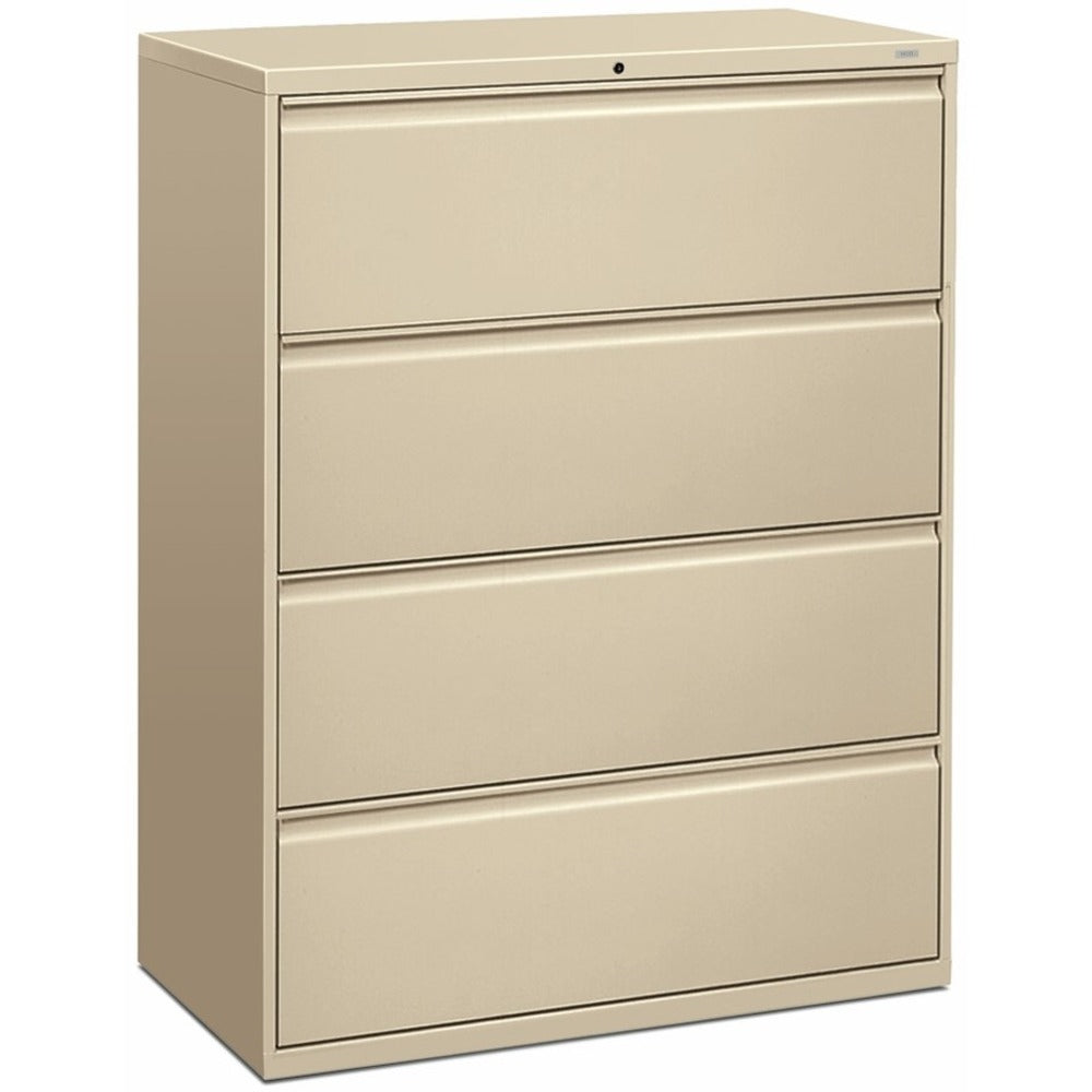 Image of The HON Company 4-Drawer, Lateral File W/Lock, 42"x19-1/4"x53-1/4", Putty
