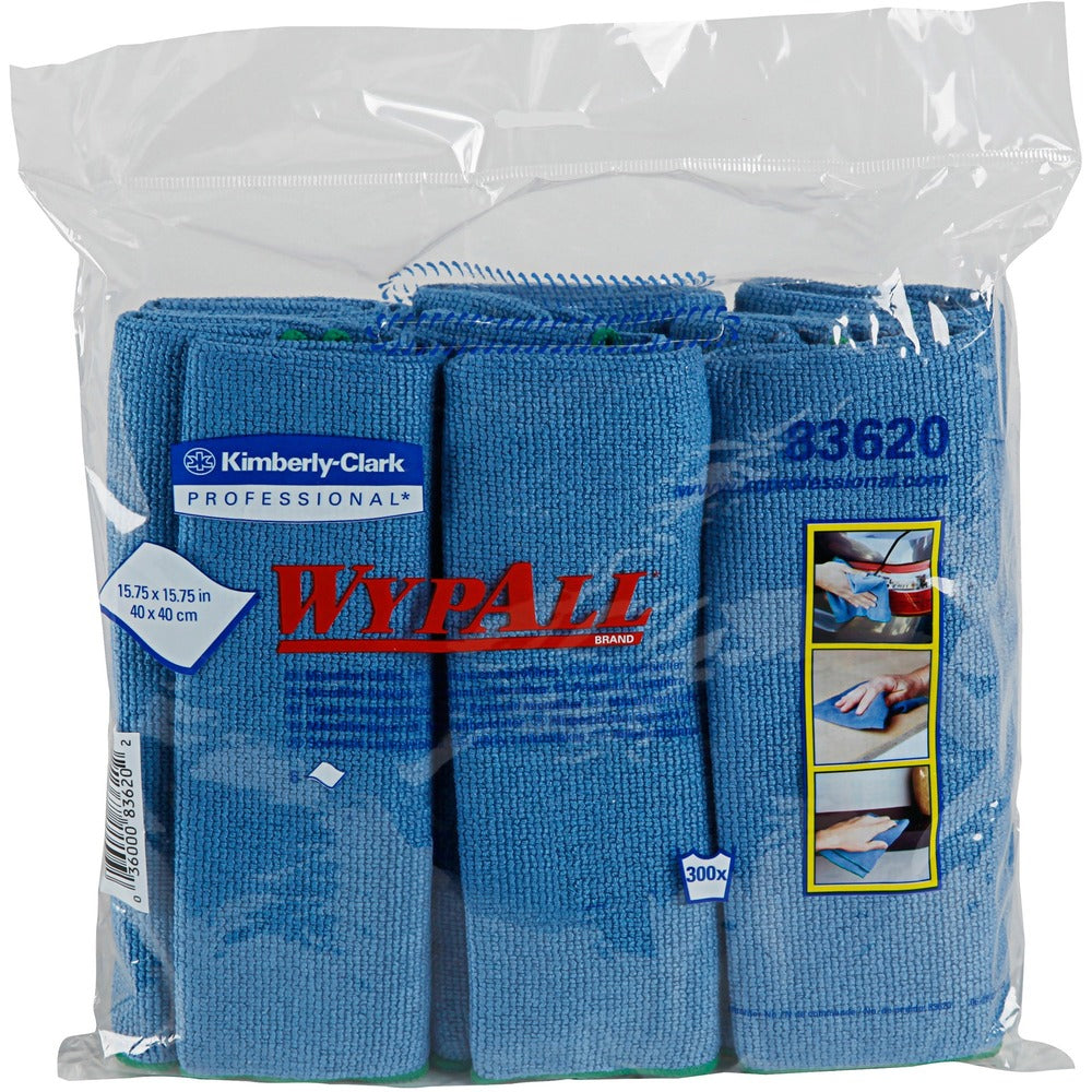 Image of Kimberly-Clark Professional Microfiber Cloths,Bathroom/Fixtures,15-3/4"x15-3/4",6/PK,BE