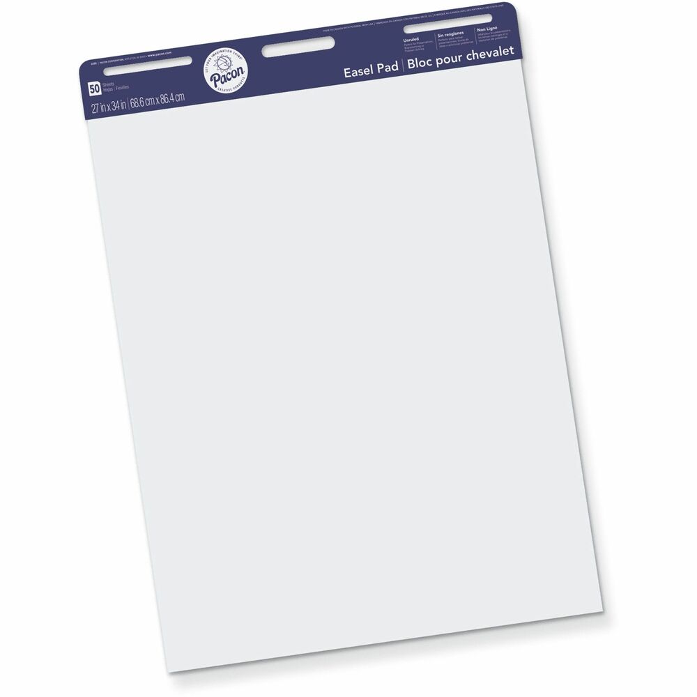 Image of Pacon Easel Pad, Perforated, Unruled, 27x34", 50 Sheets, White