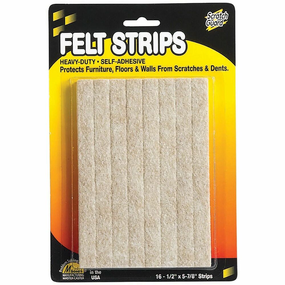 Image of Master Caster Felt Pads, Strips, 1/2"x5-7/8", 16/PK, Beige