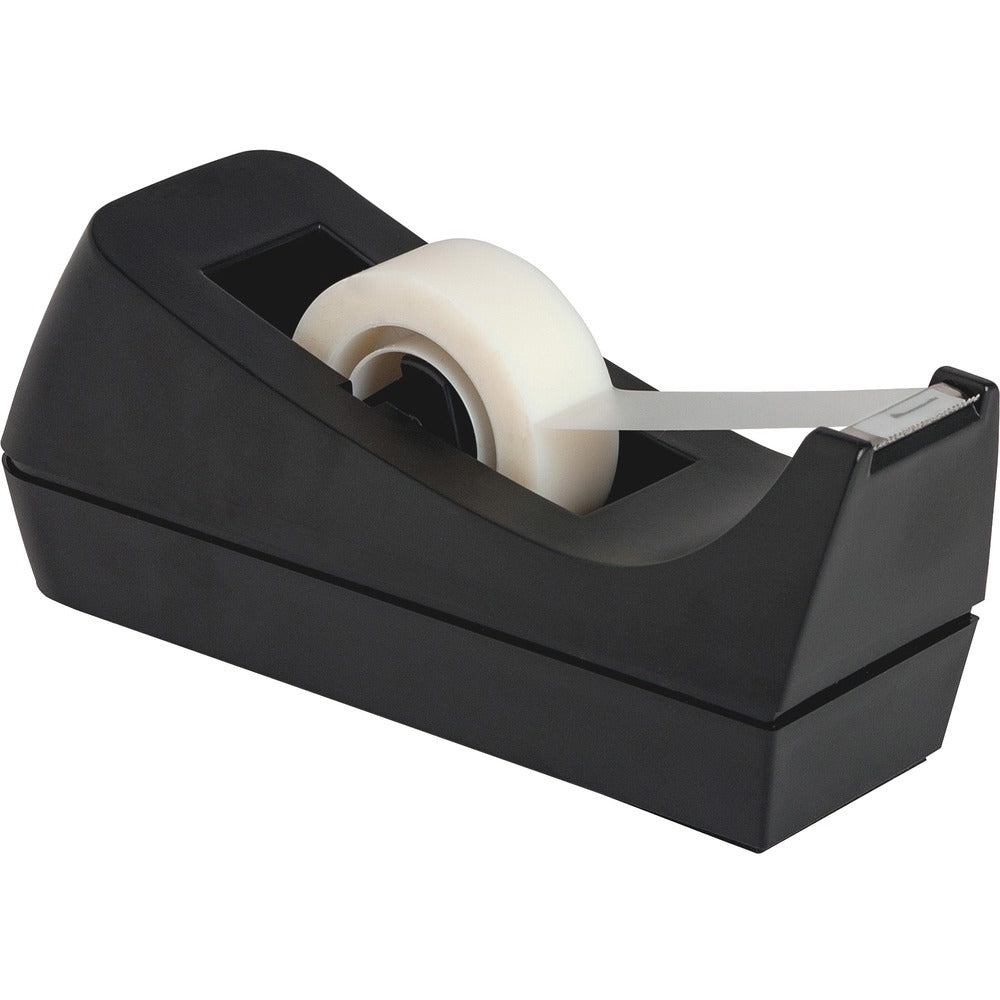 Image of Business Source Tape Dispenser, Holds 1/2"-3/4"x36 Yds, 1"Core, Black