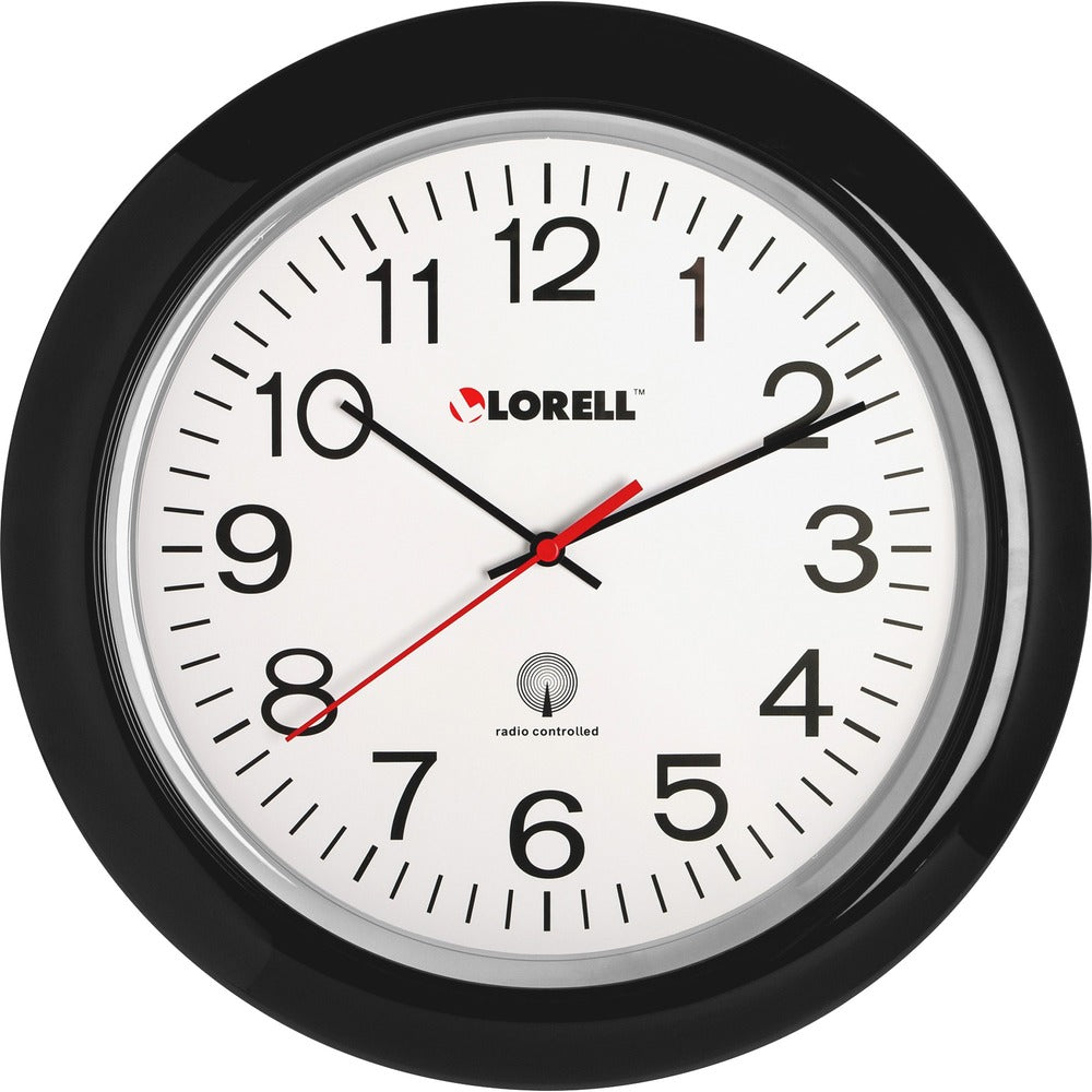 Image of Lorell Wall Clock,13-1/4",Arabic Numerals,White Dial/Black Frame
