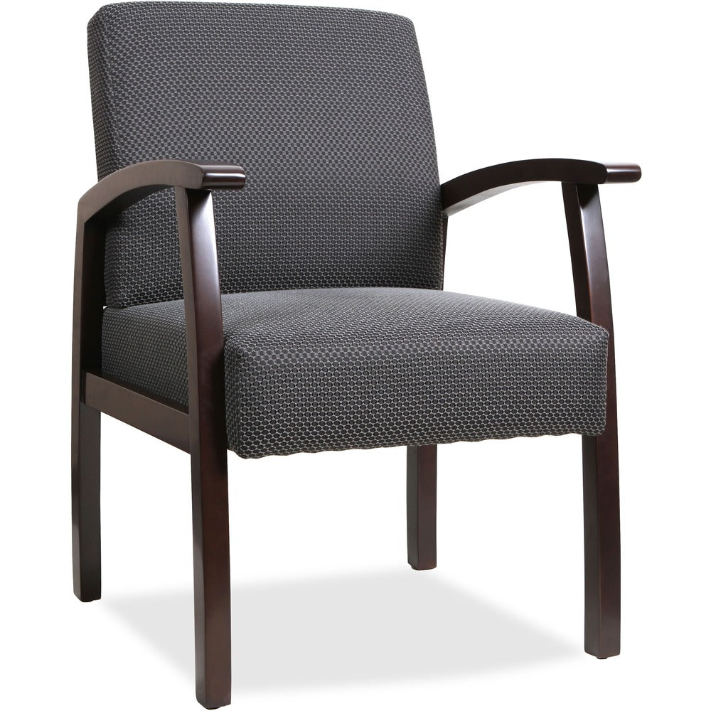 Image of Lorell Guest Chairs, 24"x25"x35-1/2", Charcoal/Espresso frame