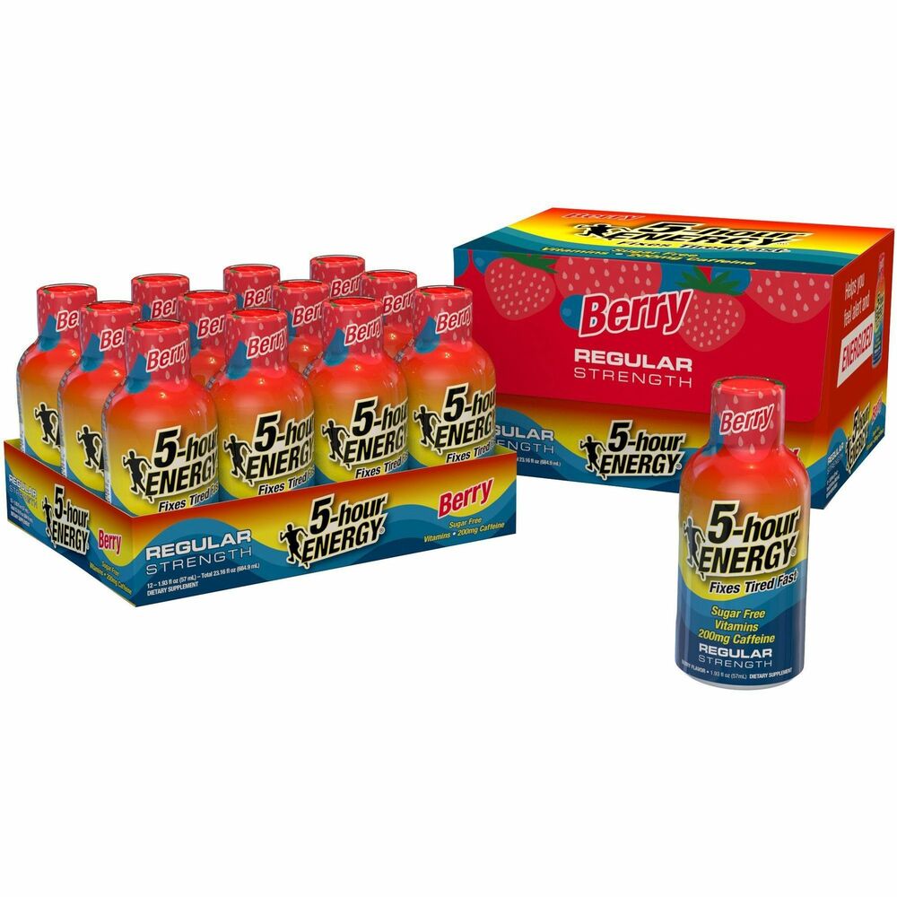 Image of 5 Hour Energy Five Hour Energy Drink, 2 oz., 12/PK, Berry Flavored