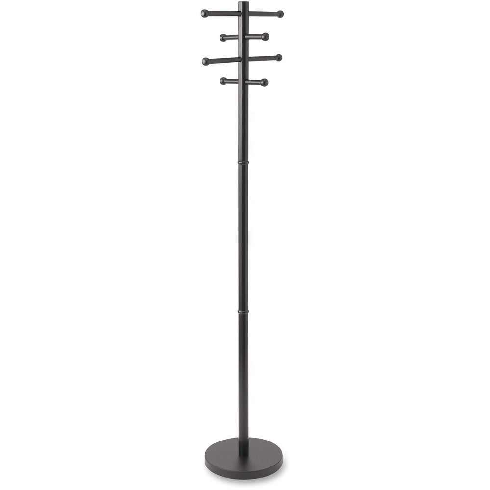 Image of Advantus Corp. Wood Coat Trees, 8 Pegs, 68" H, Black