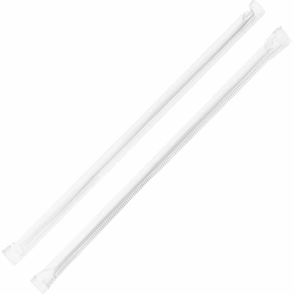 Image of Genuine Joe Straws,Individually Wrapped,7-3/4",500/BX,Translucent