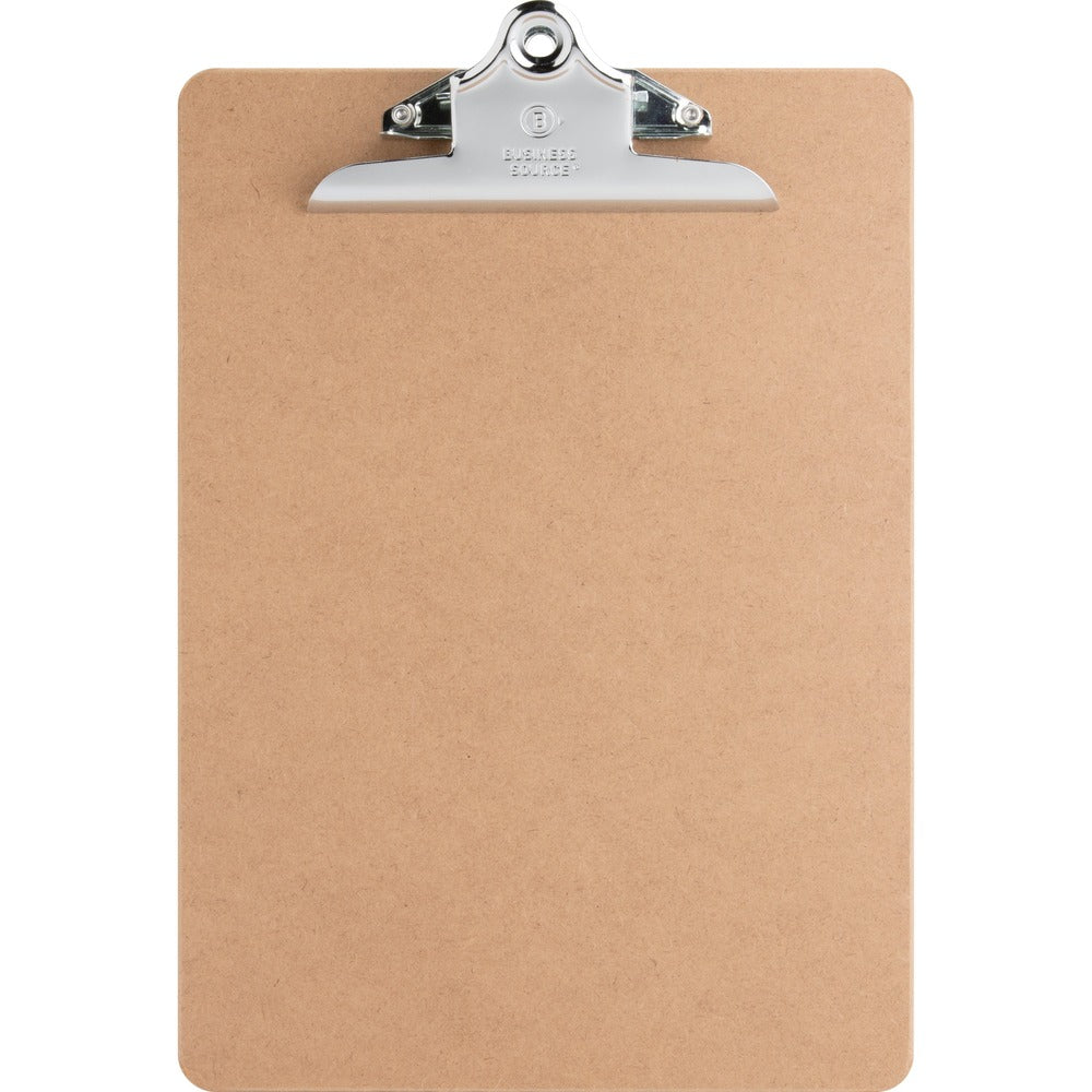 Image of Business Source Clipboard, Hardboard, Metal Clip, 9"x12-1/2", Brown