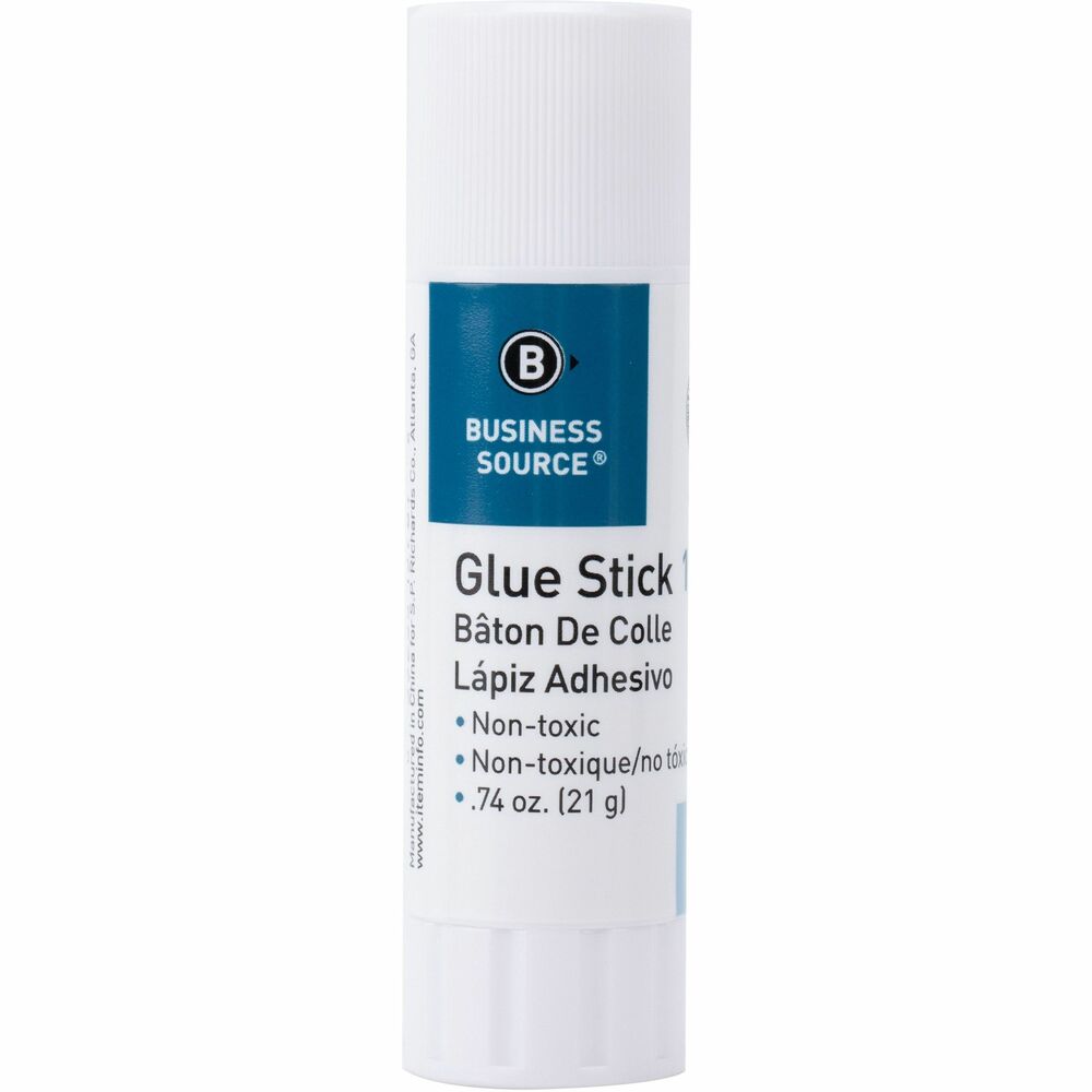 Image of Business Source Glue Stick, Permanent, Acid-free, 0.74 oz, Clear