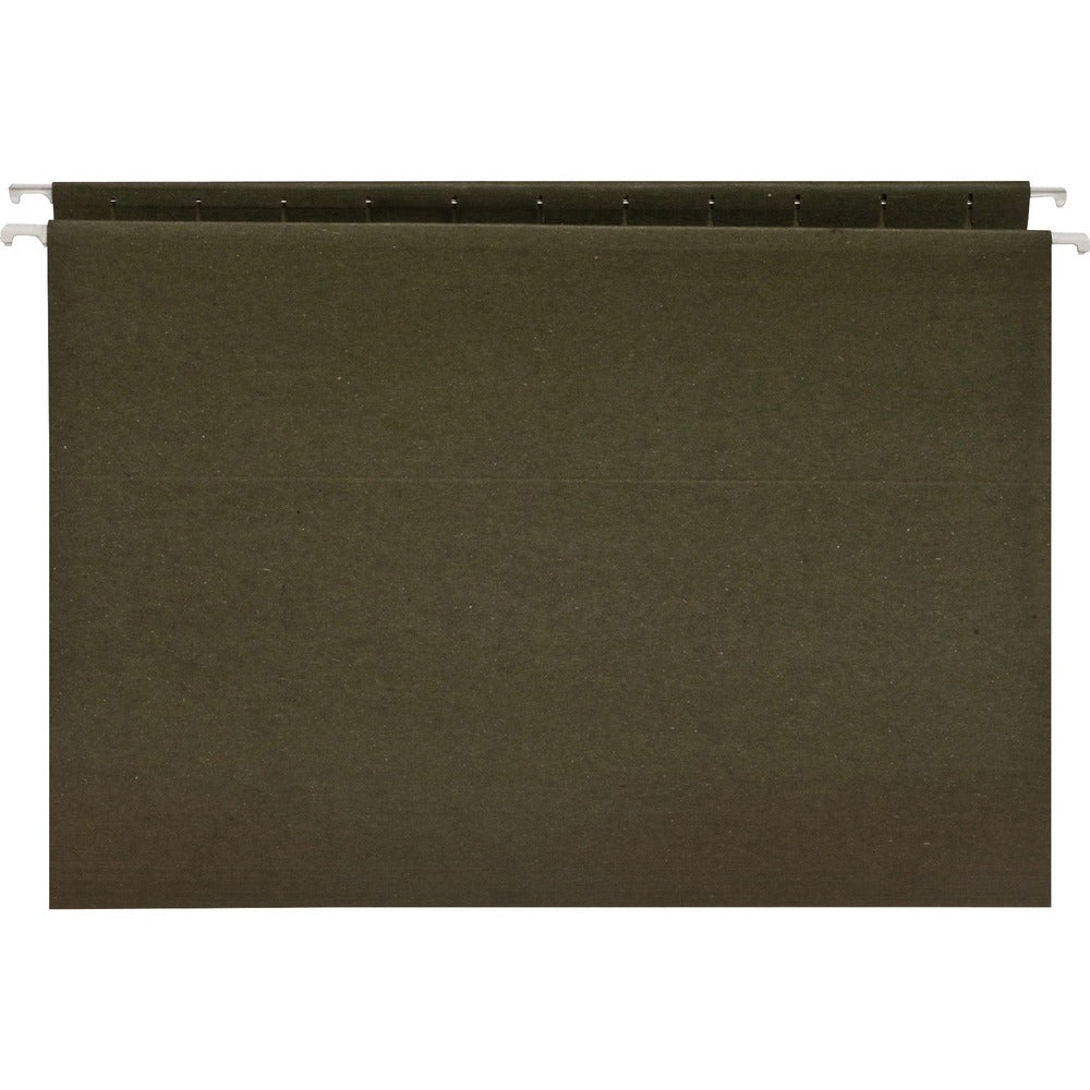 Image of Business Source Hanging Folders, No Tabs, Letter, 25/BX, Green