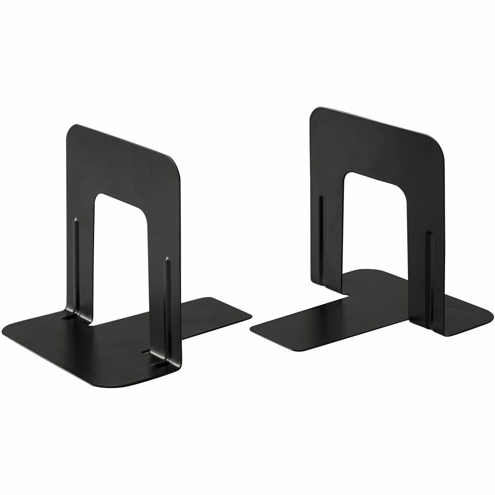 Image of Business Source Bookends, Standard, Steel, 4-3/4"x5-1/4"x5", Black