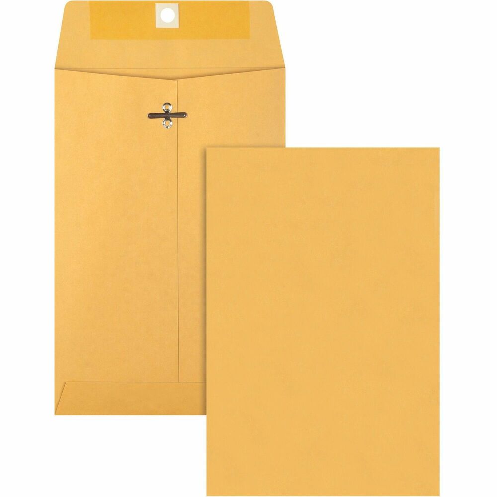 Image of Business Source Clasp Envelopes, 28 lb., 6"x9", 100/BX, Brown Kraft