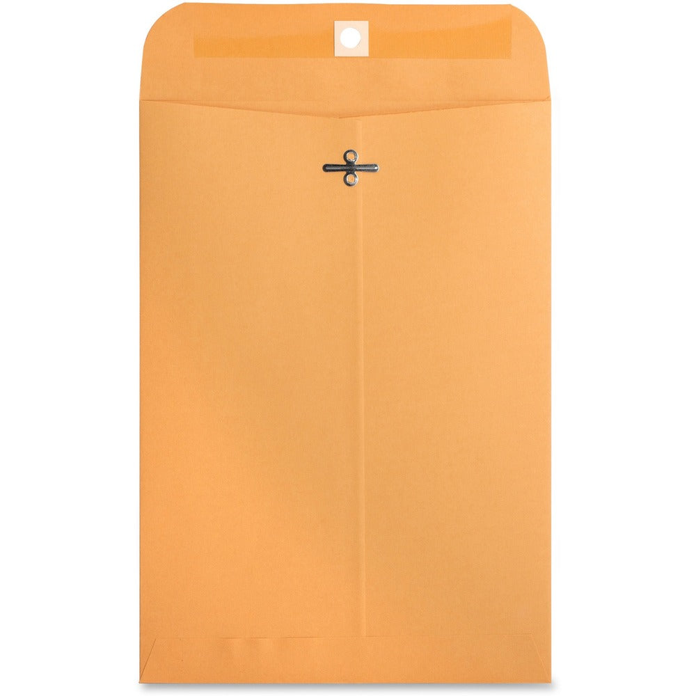 Image of Business Source Clasp Envelopes,28 lb.,7-1/2"x10-1/2",100/BX,Brown Kraft