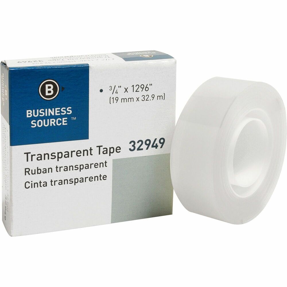 Image of Business Source Transparent Tape, 1" Core, 3/4"x1296", Clear