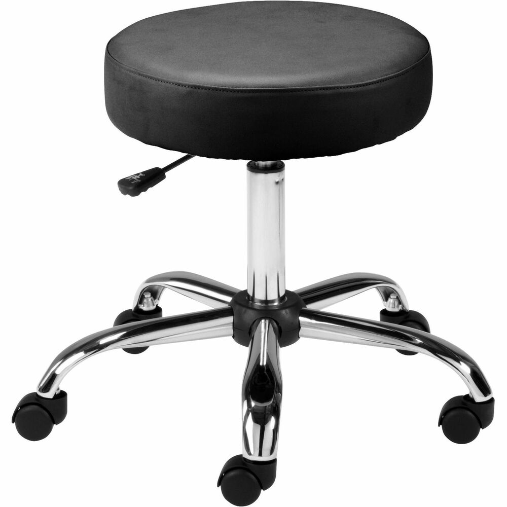 Image of Lorell Pneumatic Height Stool, Backless, 24"x24"x23", Black