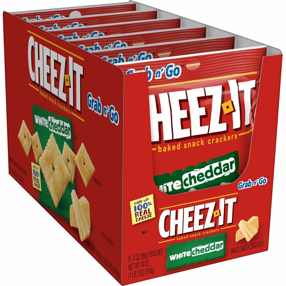 Image of Keebler Co. Cheez-It Snack Crackers, 3 oz., 6/BX, White Cheddar