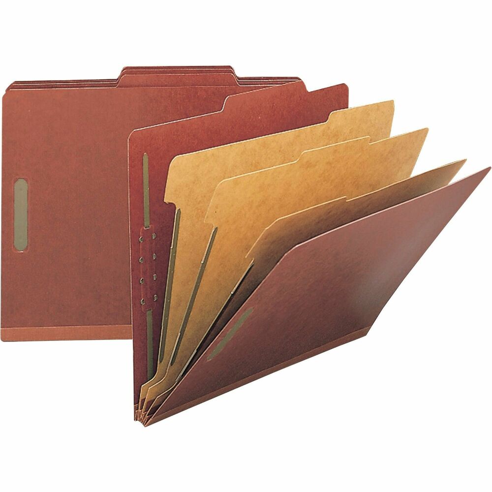 Image of Nature Saver Classification Folders, 3" Exp., Legal, 3 Div, 10/BX, Red