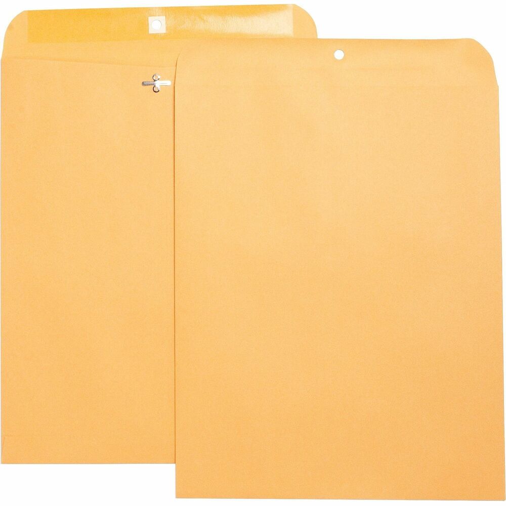 Image of Business Source Envelopes w/Clasp,Hvy-duty,11-1/2"x14-1/2",100/BX,BN Kraft
