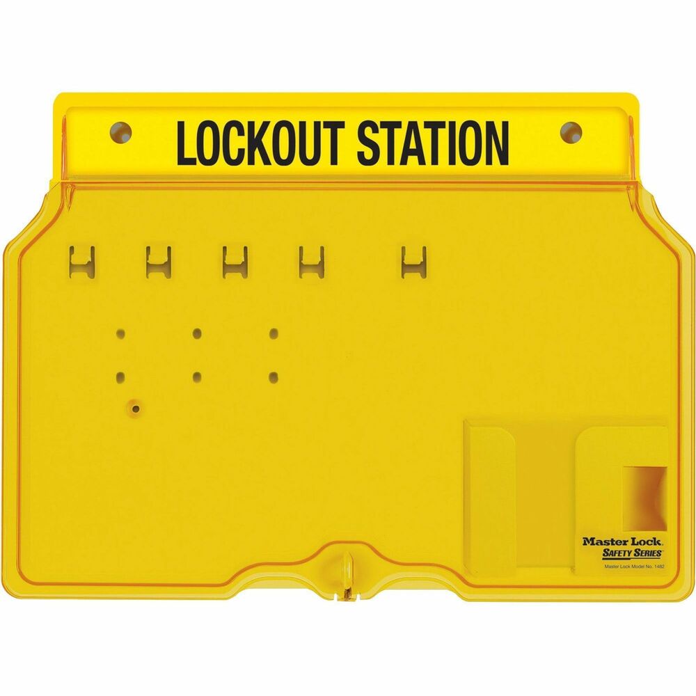 Image of Master Lock Company Padlock Station, Holds 4 Safety Padlocks, Yellow
